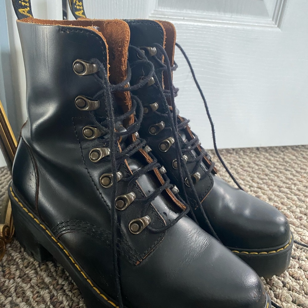 Dr. Martens Black Leather Combat Boots